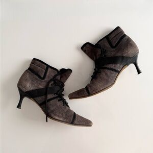 Diesel leather lace up heels